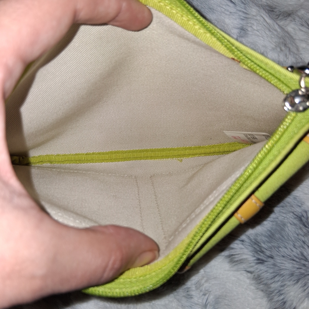 Coach Yellow and Green Clutch with Modern Design - Picture 3 of 7
